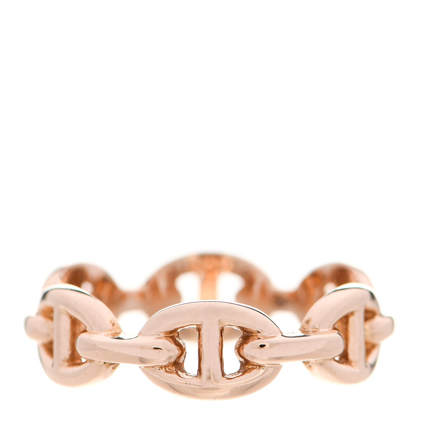 18K Rose Gold PM Chaine D'Ancre Enchainee Ring 54 6.75