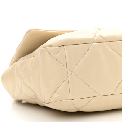 Chanel Lambskin Quilted Large Chanel 19 Flap Beige 9 of 11