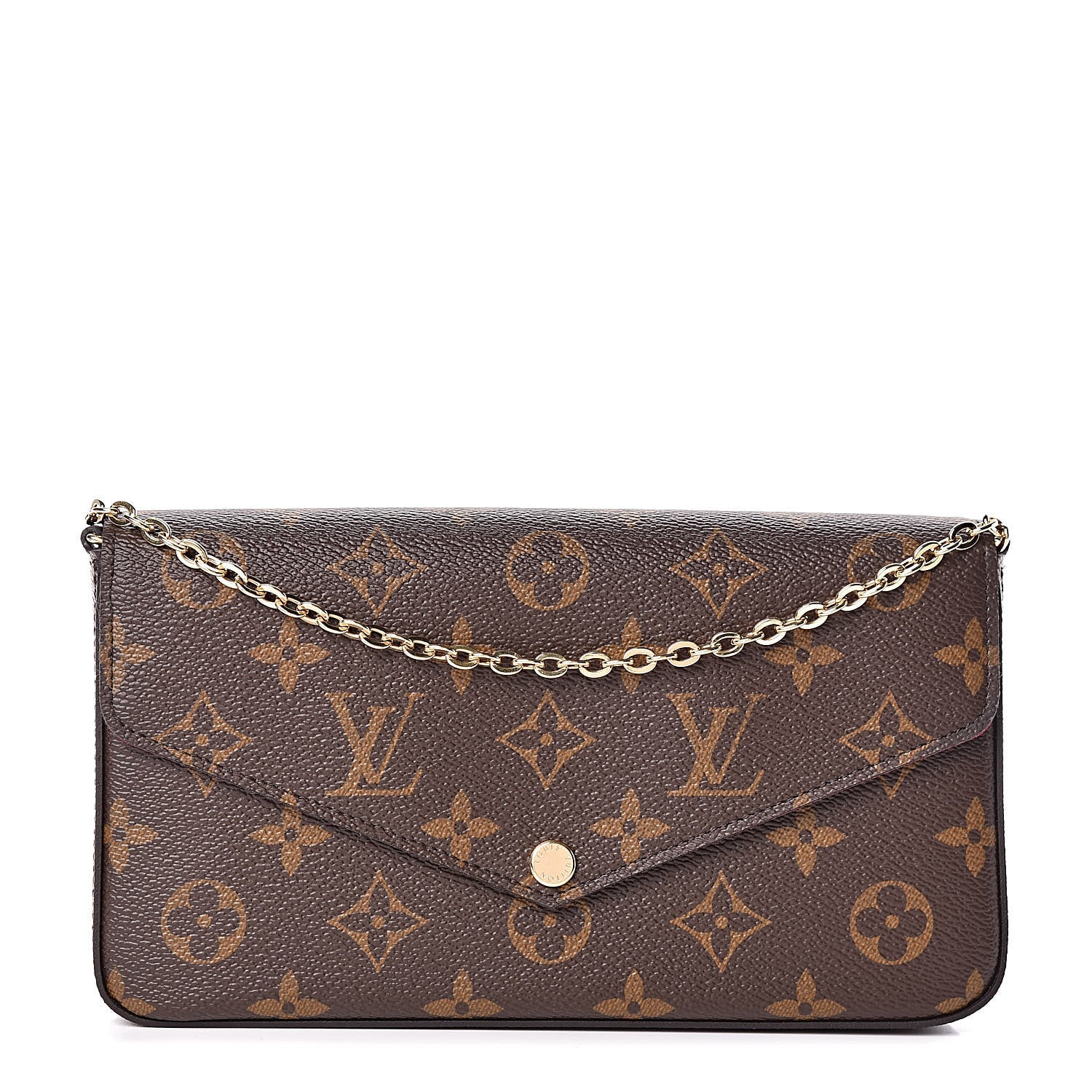Louis Vuitton Monogram Pochette Felicie Chain Wallet Fuchsia 1 of 11