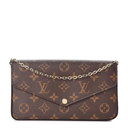 Louis Vuitton Monogram Pochette Felicie Chain Wallet Fuchsia 1 of 11