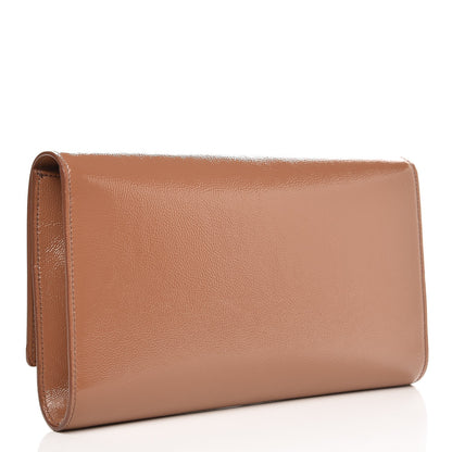 Saint Laurent Textured Patent Calfskin Monogram Large Belle De Jour Clutch Nude 3 of 8