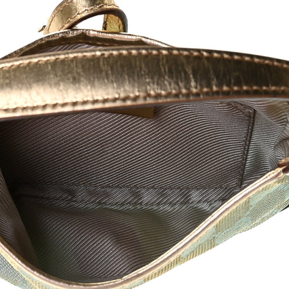 Gucci Denim Monogram Pochette Gold 8 of 8