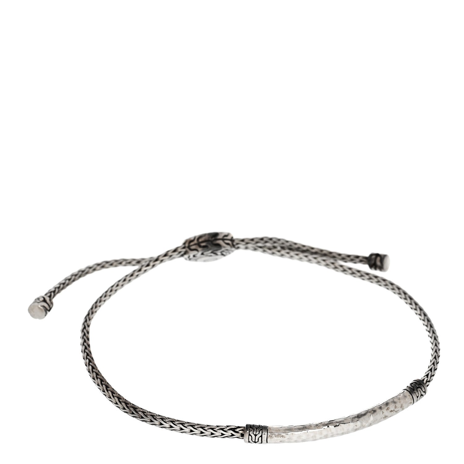 John Hardy Sterling Silver Palu Hammered Station Slide Bracelet 1 of 5