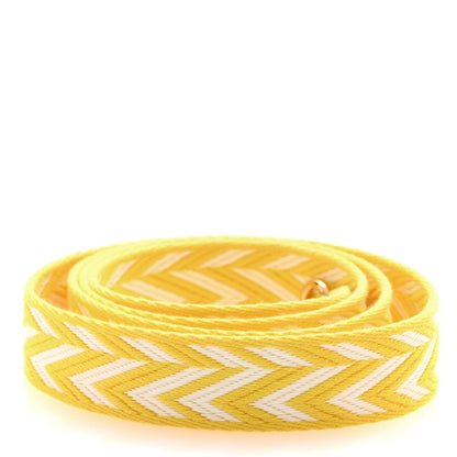 Hermes Toile Swift 25mm Sangle ZigZag Shoulder Strap Jaune De Naples White 2 of 5