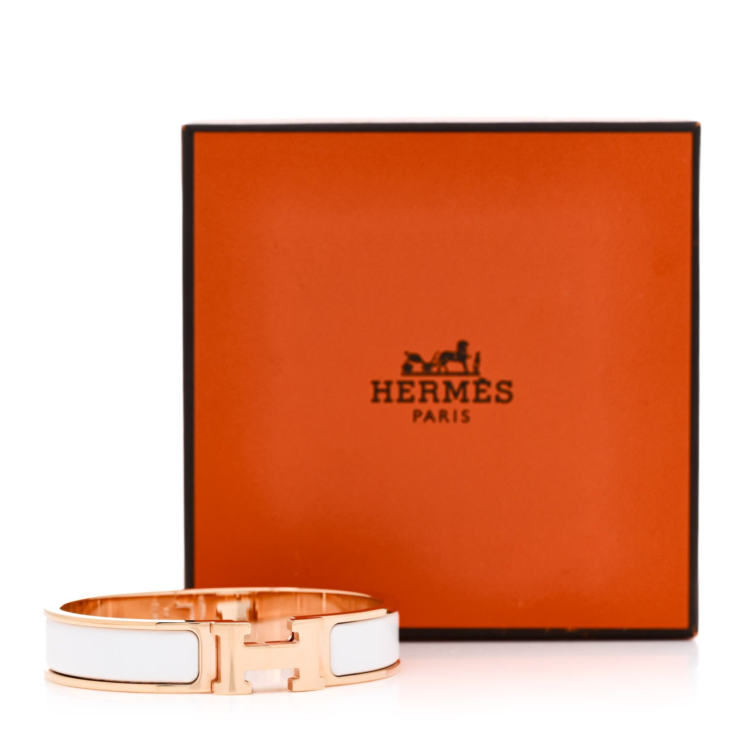 Hermes Enamel Narrow Clic Clac H Bracelet PM White 5 of 5