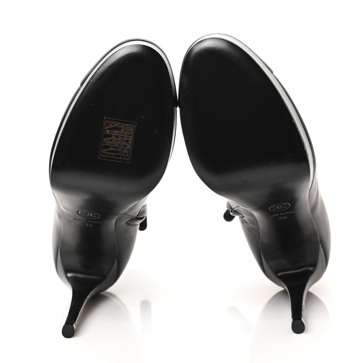 Lambskin Platform Ankle Boots 36 Black