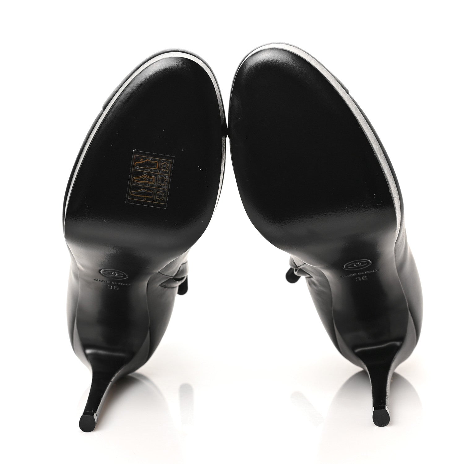 Chanel Lambskin Platform Ankle Boots 36 Black 5 of 8