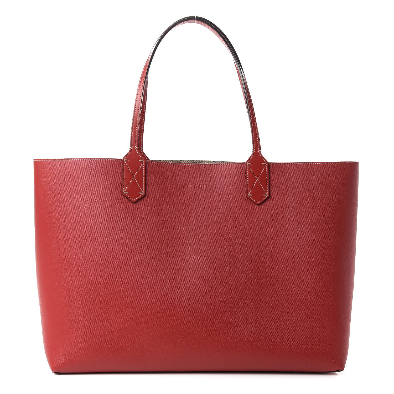 Gucci GG Supreme Monogram Medium Reversible Tote Beige Red 9 of 16