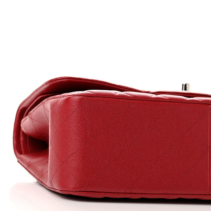 Chanel Caviar Quilted Jumbo Double Flap Dark Red 9 of 10