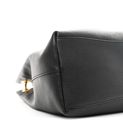 Prada Vitello Phenix Embossed Logo Hobo Black 9 of 10