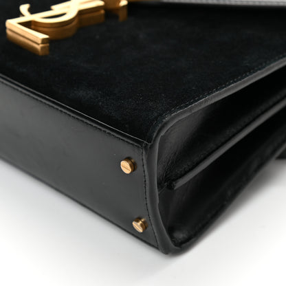 Saint Laurent Suede Leopard Print Mini Classic Monogram Cassandra Top Handle Manto Naturale Black 8 of 17
