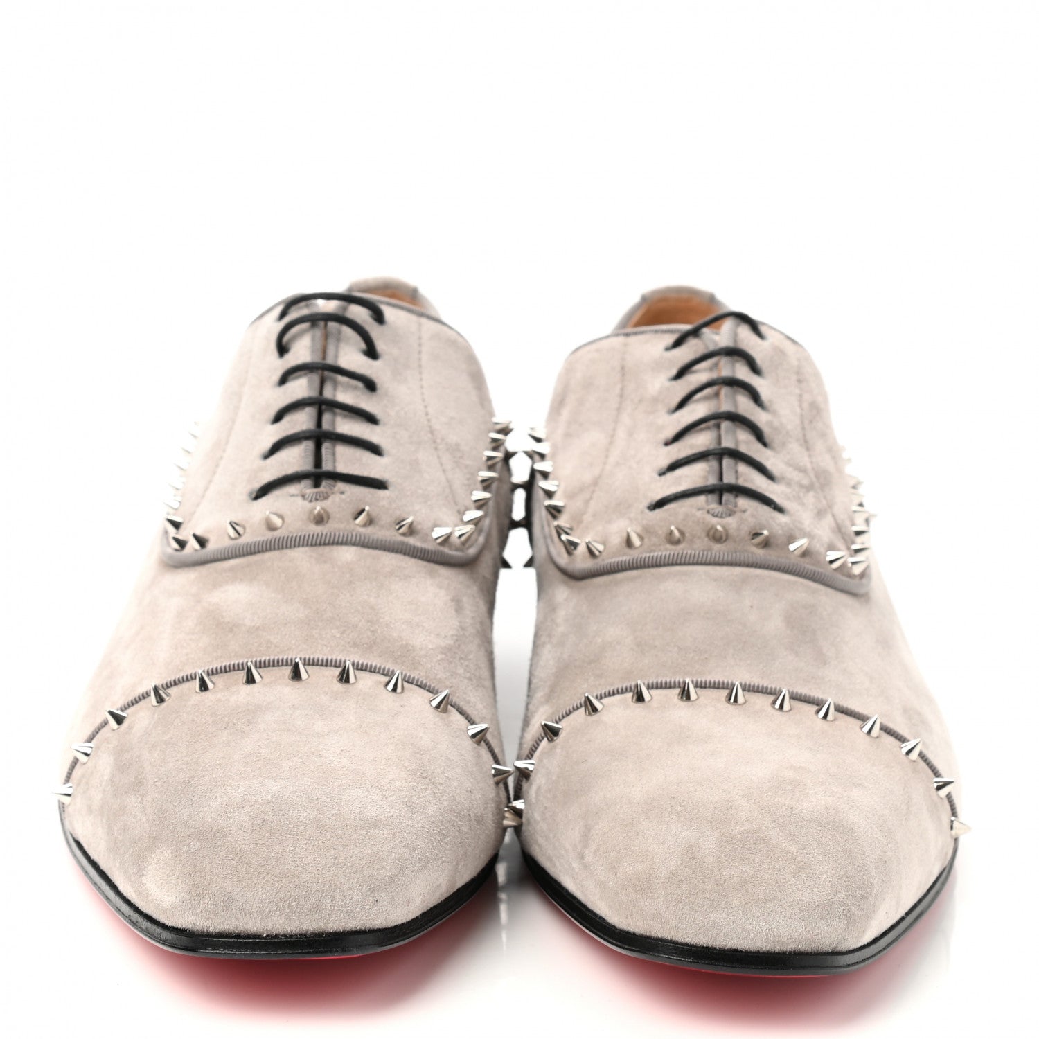 Christian Louboutin Suede Mens Greggo Flat Oxfords 42 Grey 2 of 9