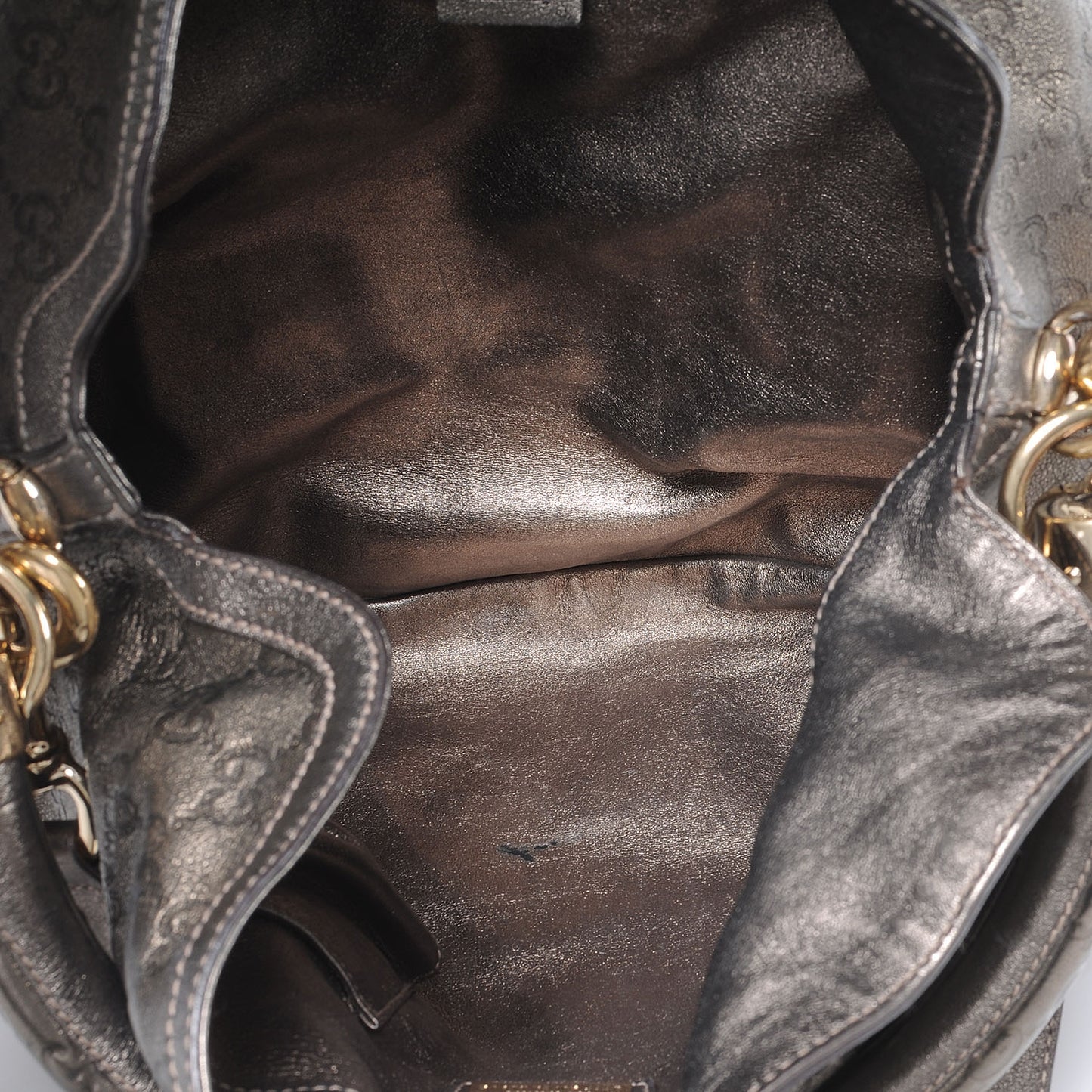 Guccissima GG Large Indy Hobo Tassel Bag Metallic