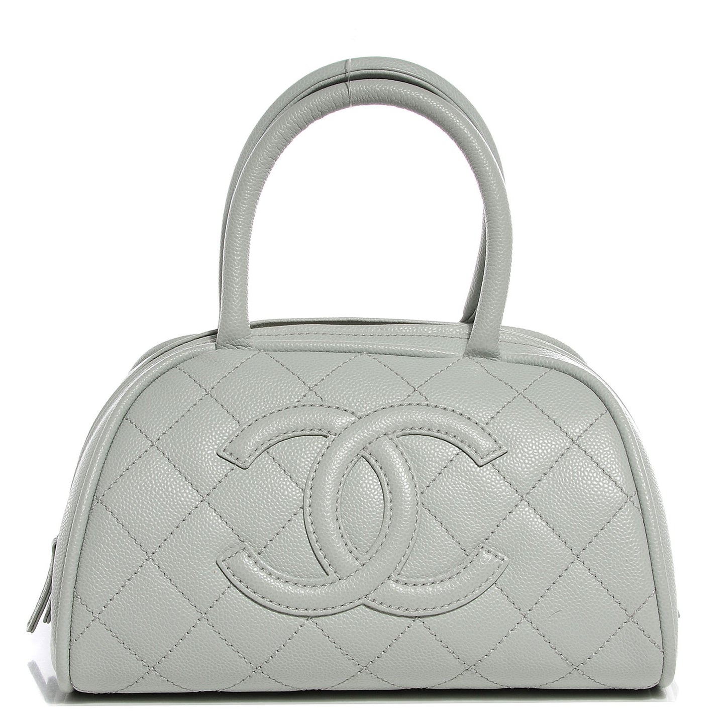 Caviar Quilted Small Bowler Grey