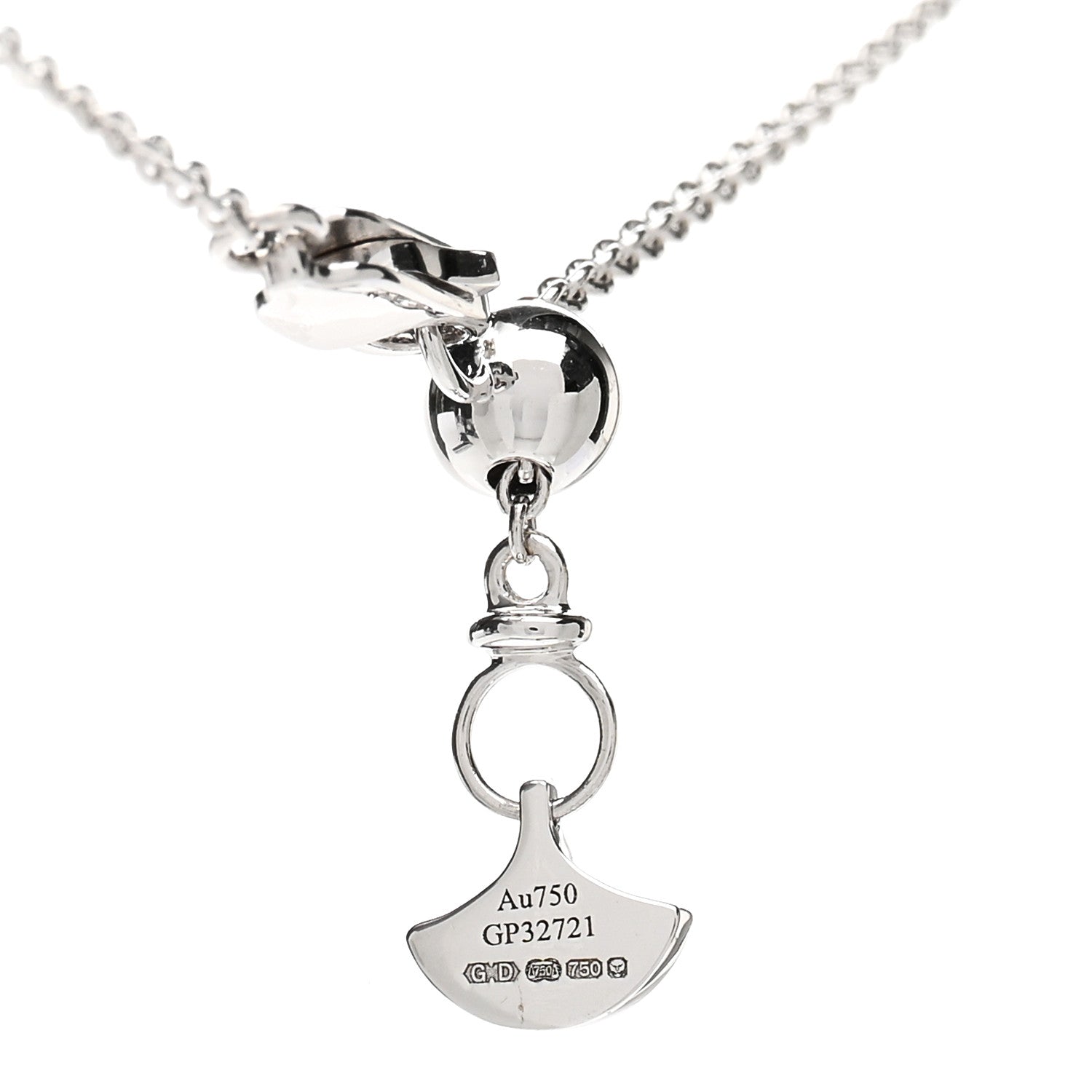 Graff 18K White Gold Diamond Double Butterfly Silhouette Pendant Necklace 4 of 5