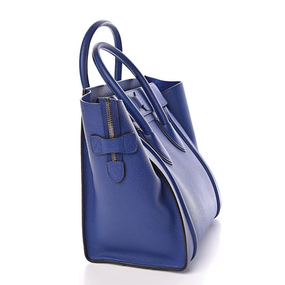 Celine Drummed Calfskin Mini Luggage Indigo 8 of 10