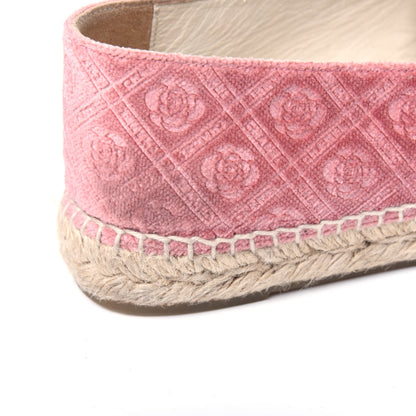 Chanel Velvet Grosgrain Quilted Camellia CC Espadrilles 40 Pink Black 11 of 12