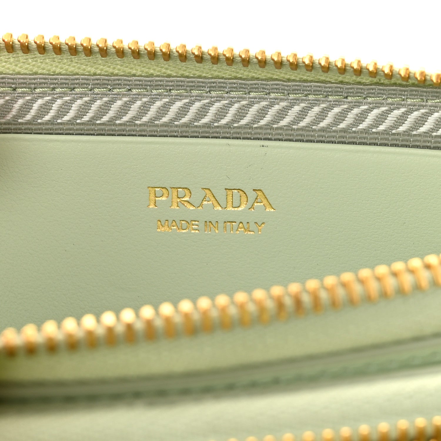 Prada Raffia Calfskin Crochet Logo Embroidered Mini Triangle Crossbody Pouch Acqua 5 of 12