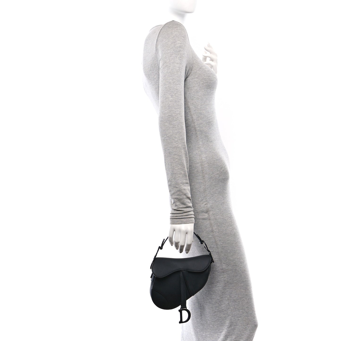 Ultra Matte Calfskin Mini Saddle Bag Black