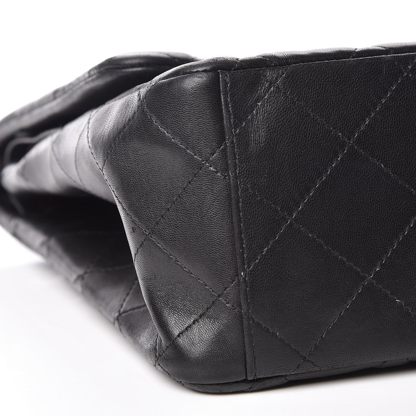 Lambskin Quilted Maxi Double Flap Black