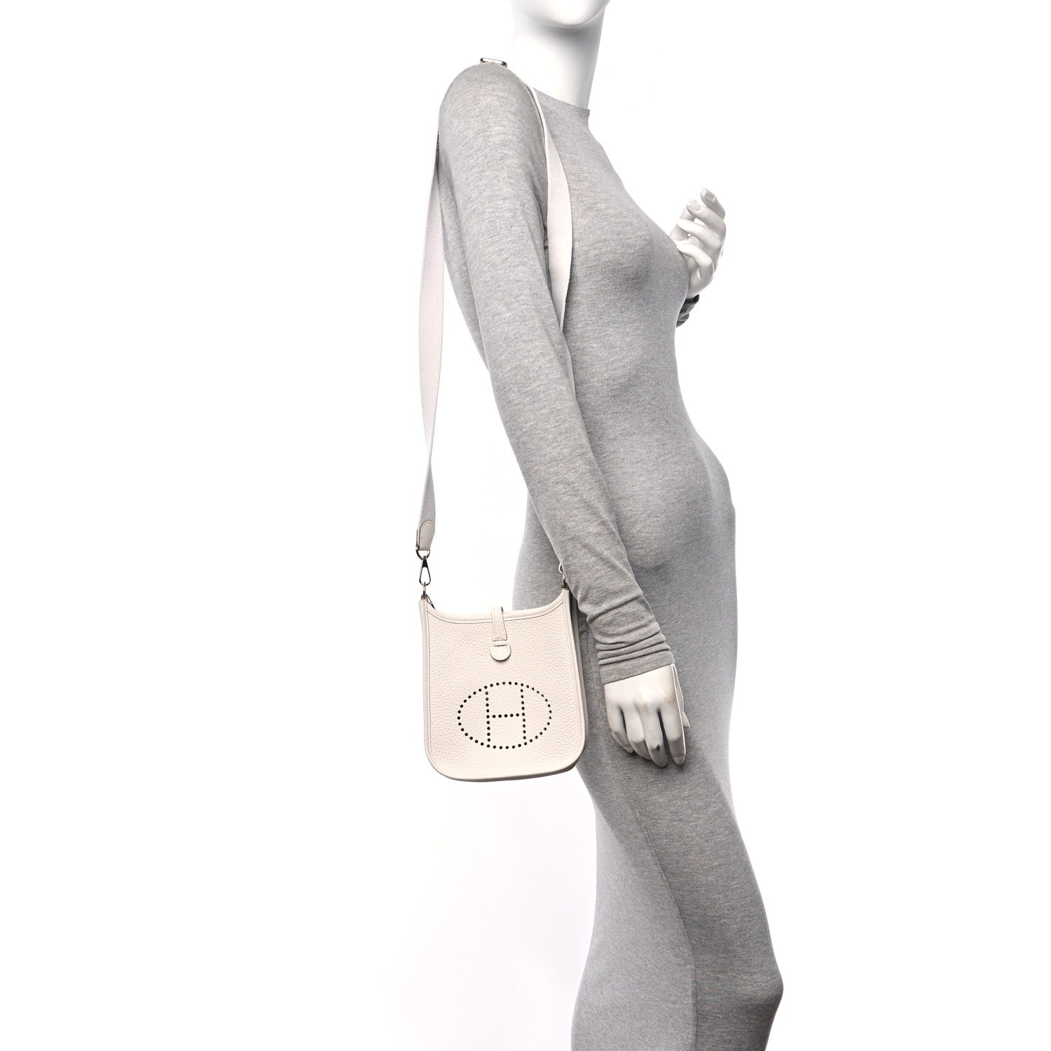 Hermes Taurillon Clemence Amazone Evelyne TPM New White 2 of 10