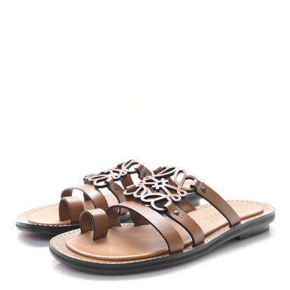 Loewe Calfskin Anagram Mule Sandals 37 Tan Natural 3 of 7