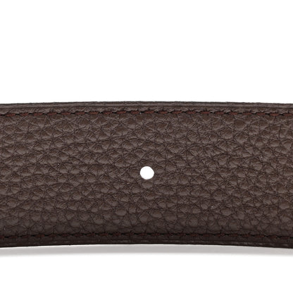 Hermes Box Togo 32mm Belt Strap 100 40 Black Chocolate 8 of 9