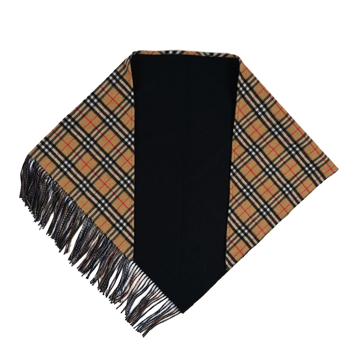 Burberry Cashmere Heritage Check Triangle Scarf 2 of 3