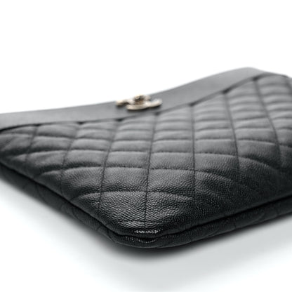 Chanel Caviar Quilted Mademoiselle Vintage Large Zip Pouch Black 9 of 10