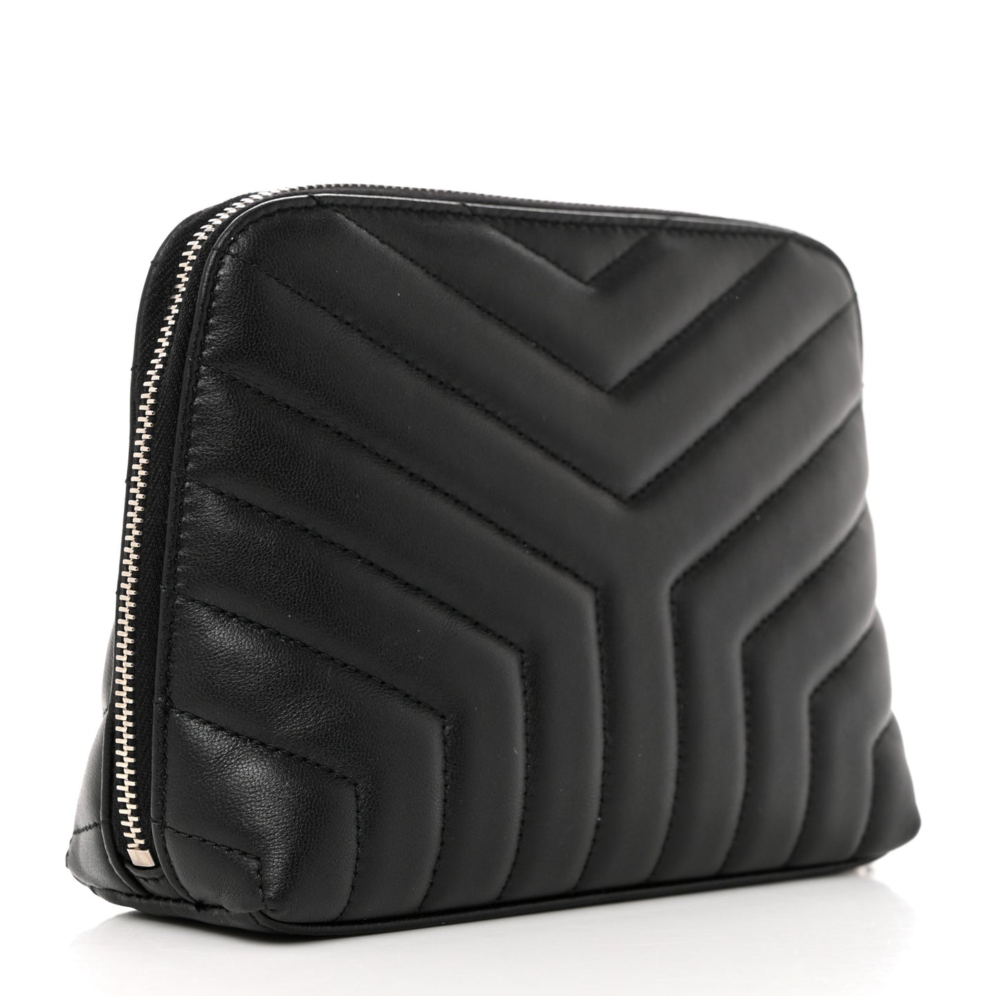 Lambskin Matelasse Cosmetic Case Black