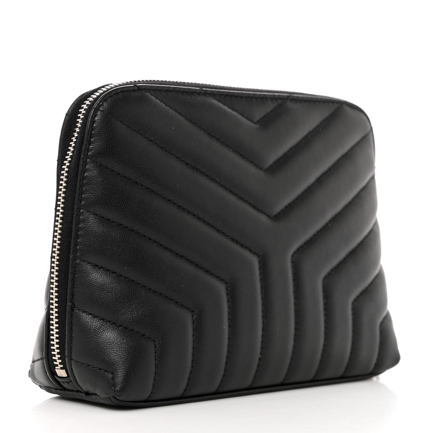 Saint Laurent Lambskin Matelasse Cosmetic Case Black 3 of 7