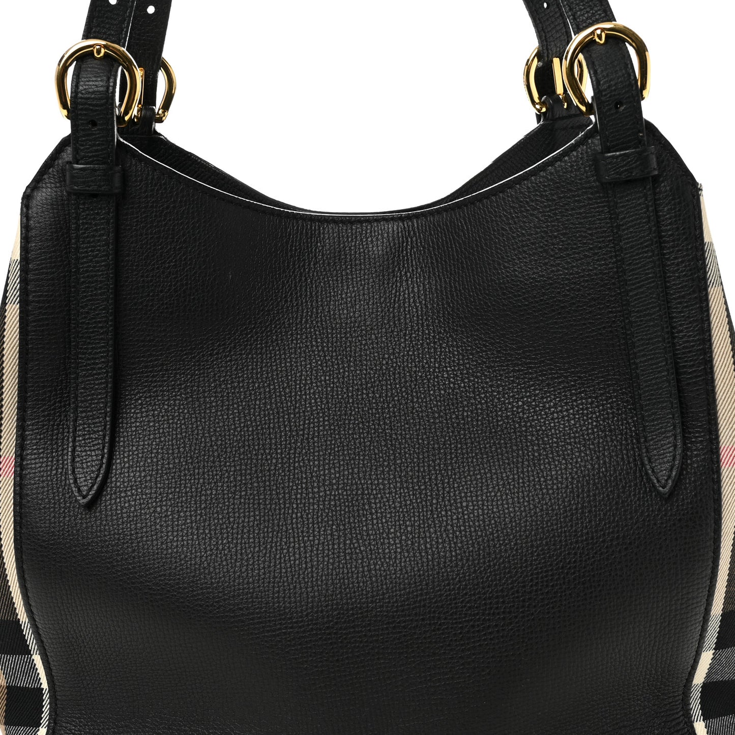 Grainy Calfskin House Check Small Canterbury Black