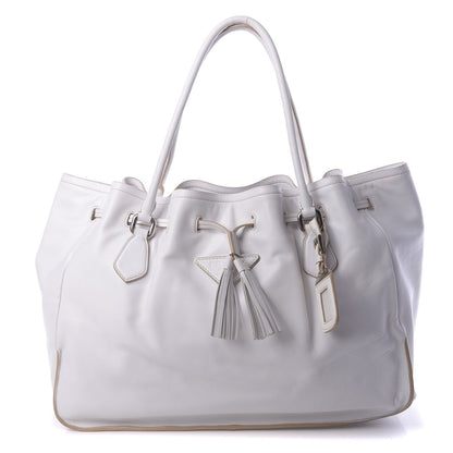 Prada Nappa Soft Drawstring Tote White 1 of 14