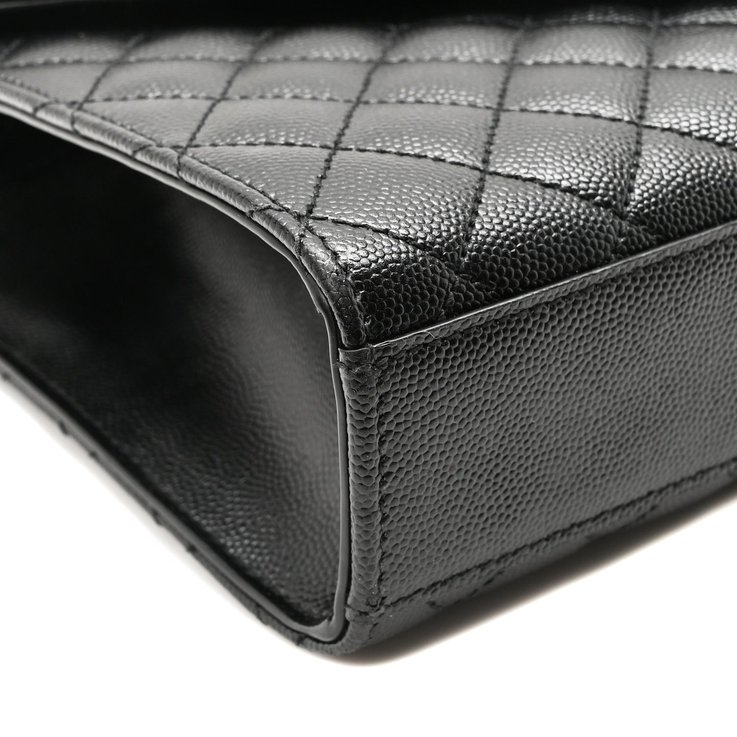 Grain De Poudre Textured Mixed Matelasse Triquilt Medium Monogram Monochrome Satchel Black