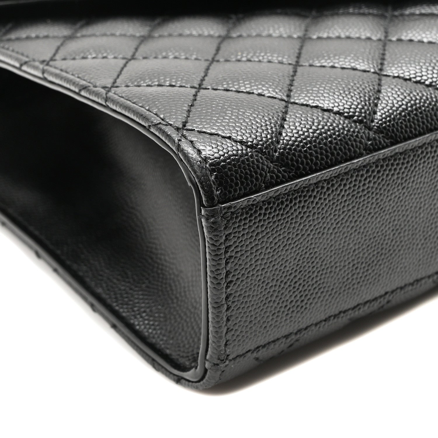 Saint Laurent Grain De Poudre Textured Mixed Matelasse Triquilt Medium Monogram Monochrome Satchel Black 8 of 9