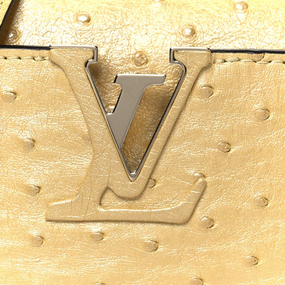 Louis Vuitton Iridescent Ostrich Capucines Mini Yellow 7 of 10
