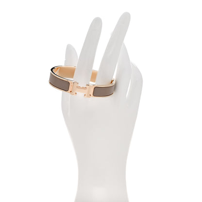 Hermes Enamel Narrow Clic Clac H Bracelet PM Marron Glace 2 of 5