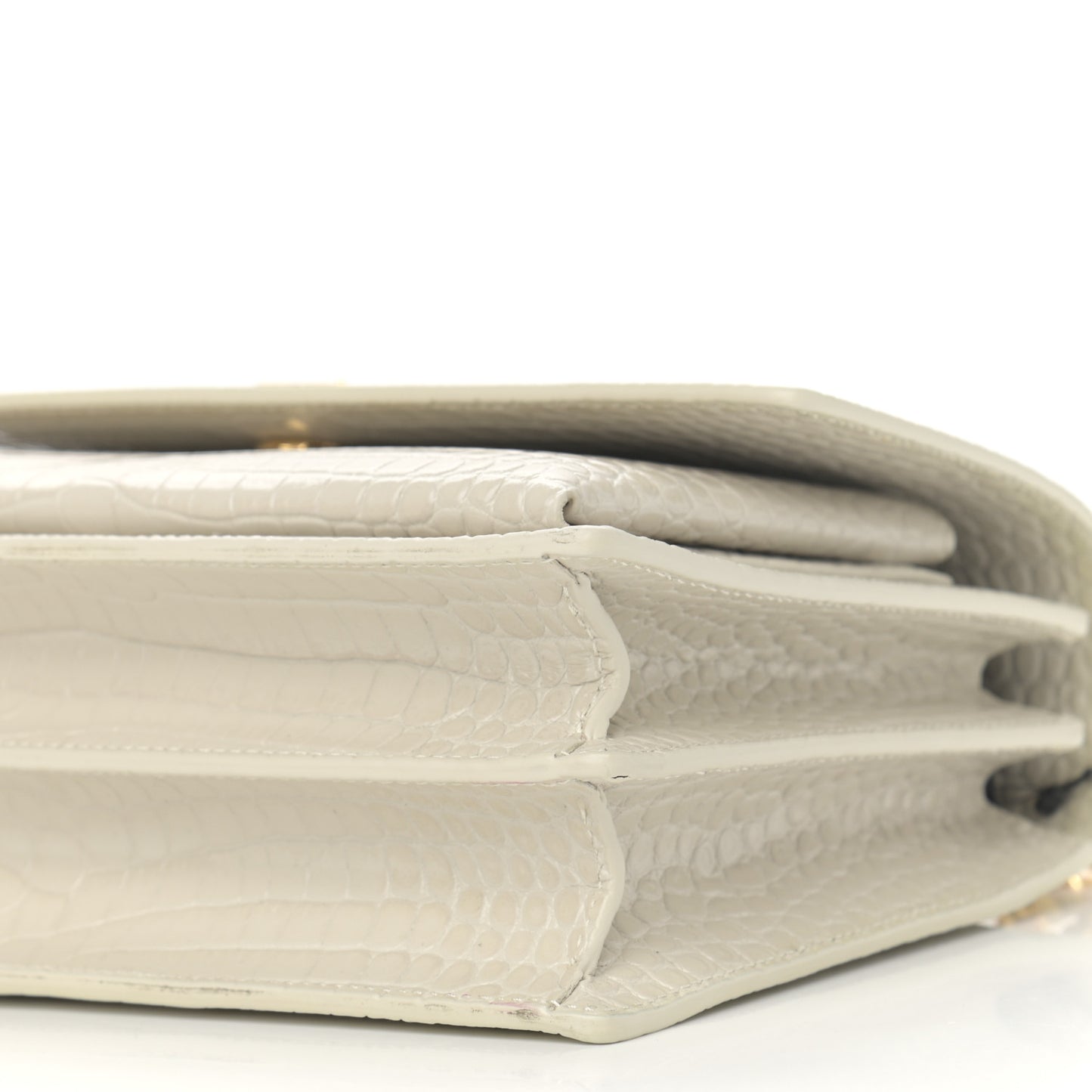 Calfskin Crocodile Embossed Medium Monogram Sunset Blanc Vintage