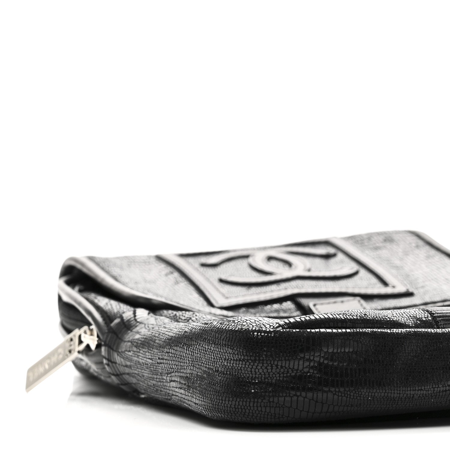 Chanel Lizard Printed Jersey CC Sport Crossbody Bag Black 9 of 10