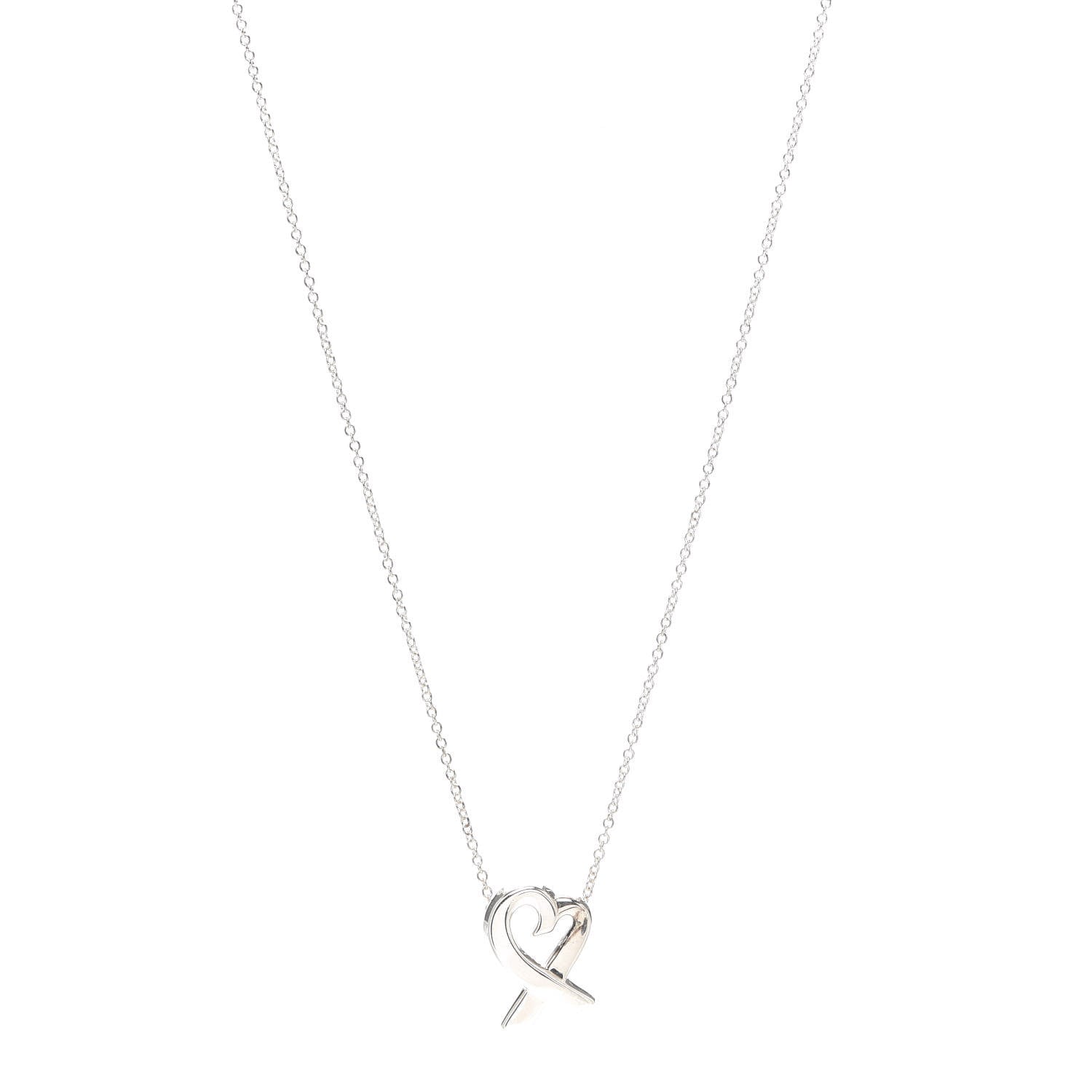 Tiffany Sterling Silver Small Paloma Picasso Loving Heart Pendant Necklace 1 of 5