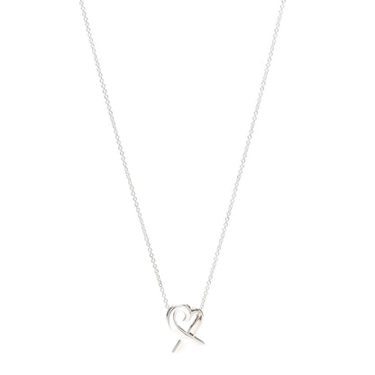 Tiffany Sterling Silver Small Paloma Picasso Loving Heart Pendant Necklace 1 of 5