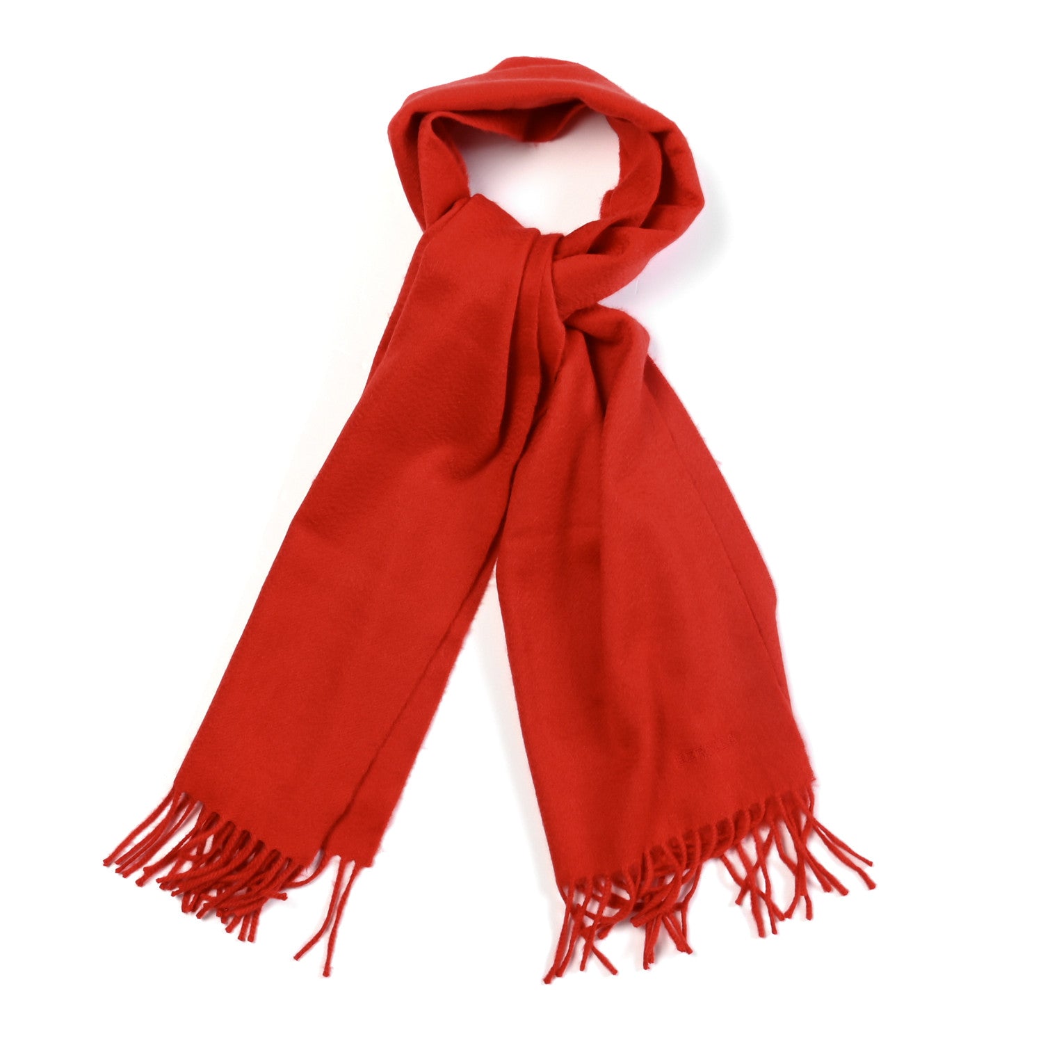 Hermes Cashmere Fringe Scarf Rouge Vif 1 of 4