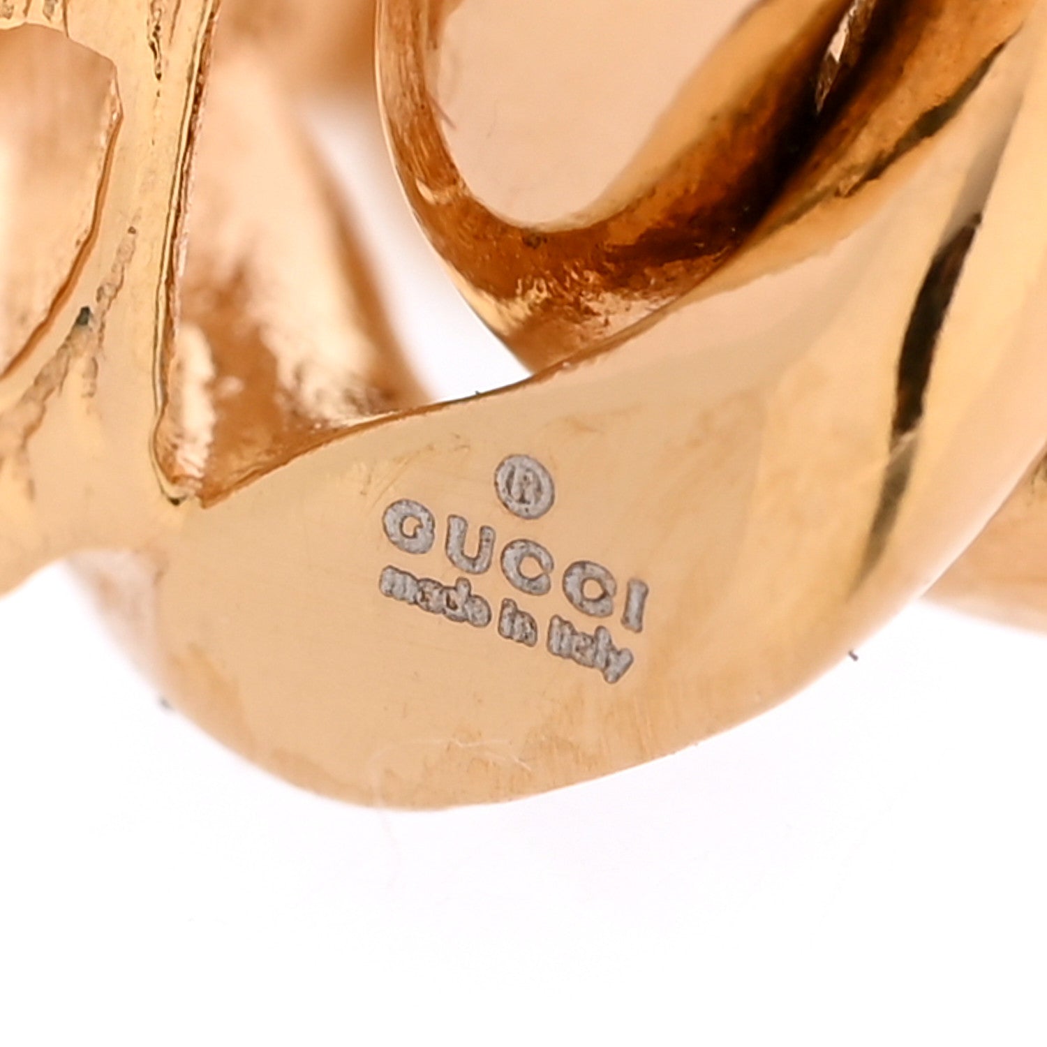 Gucci Metal Interlocking Interlocking Gourmette Chain Ring S 52 6 Gold 4 of 6