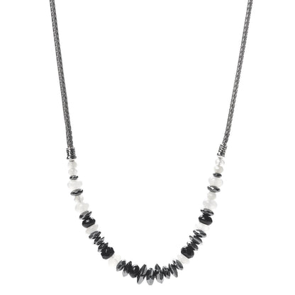 John Hardy Sterling Silver Hematite Moonstone Black Onyx Classic Chain Necklace 1 of 6