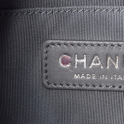 Chanel Metallic Calfskin Studded Chevron Quilted Small Stud Wars Drawstring Bag Silver 8 of 10