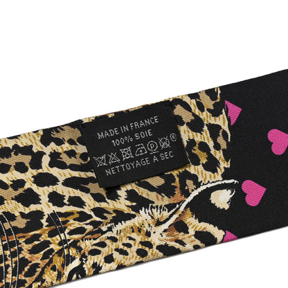 Hermes Silk Jungle Love Love Twilly Black Vert Rose Vif 3 of 5