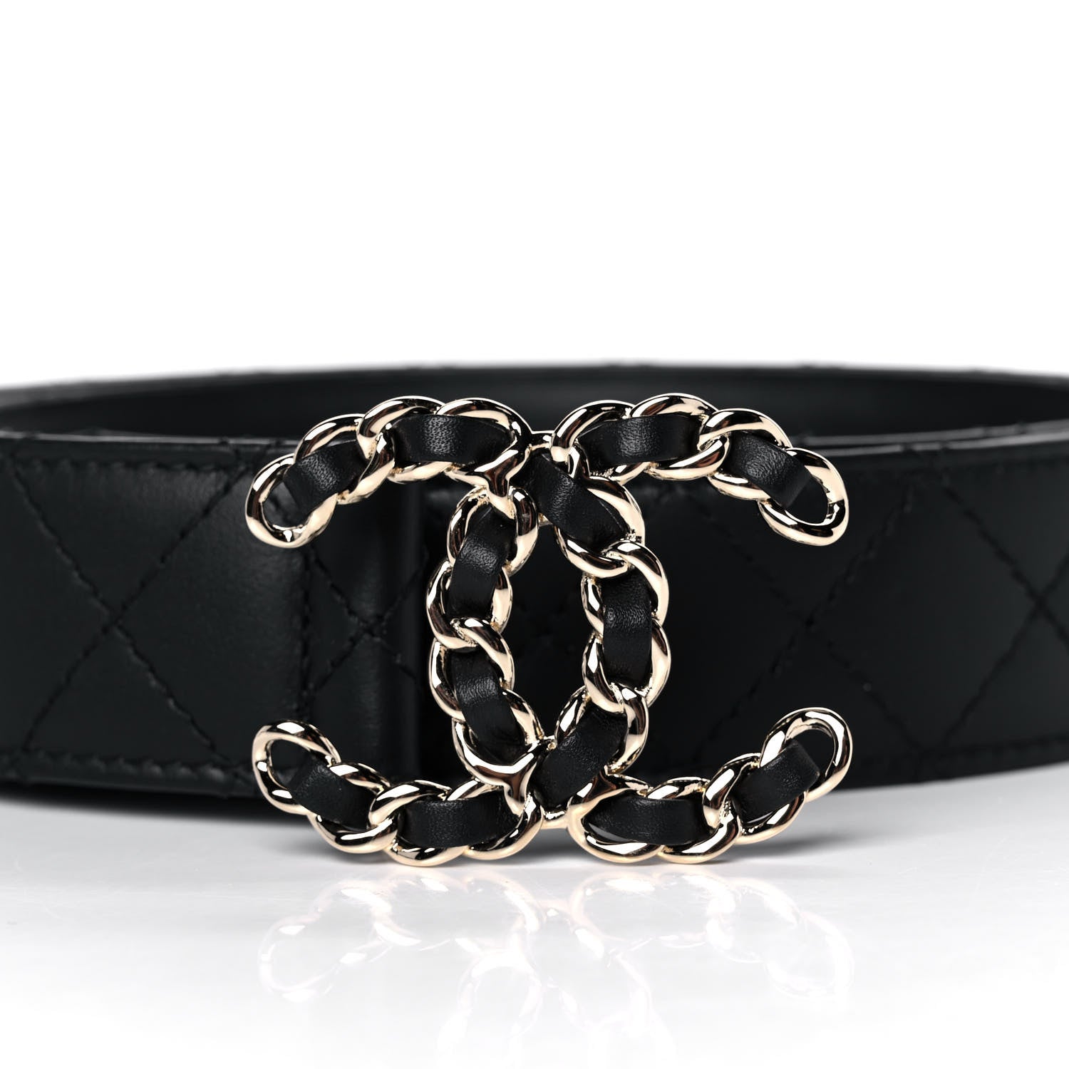 Chanel Lambskin Quilted CC Chain Belt 85 34 Black 5 of 7