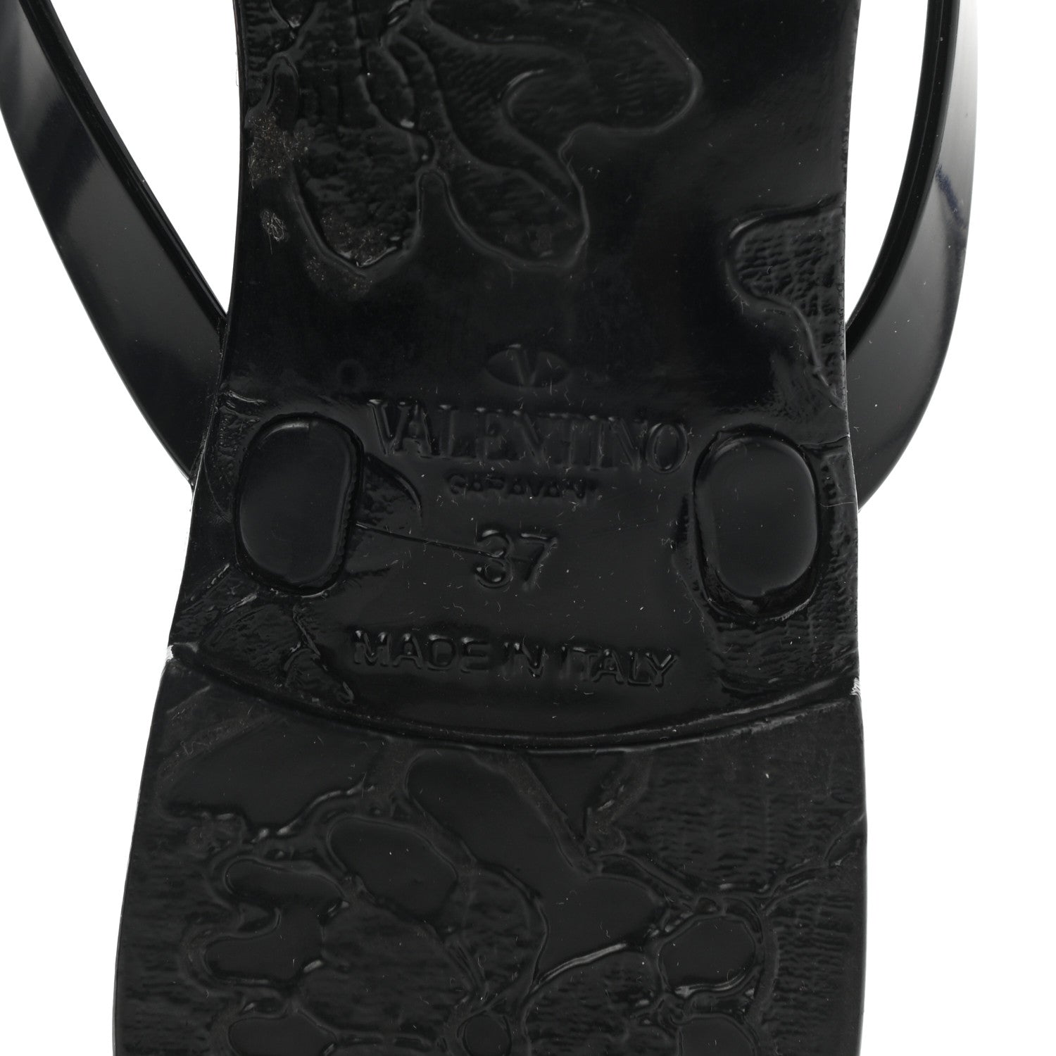 Valentino Garavani PVC Jelly Rockstud Bow Thong Sandals 37 Black 6 of 8