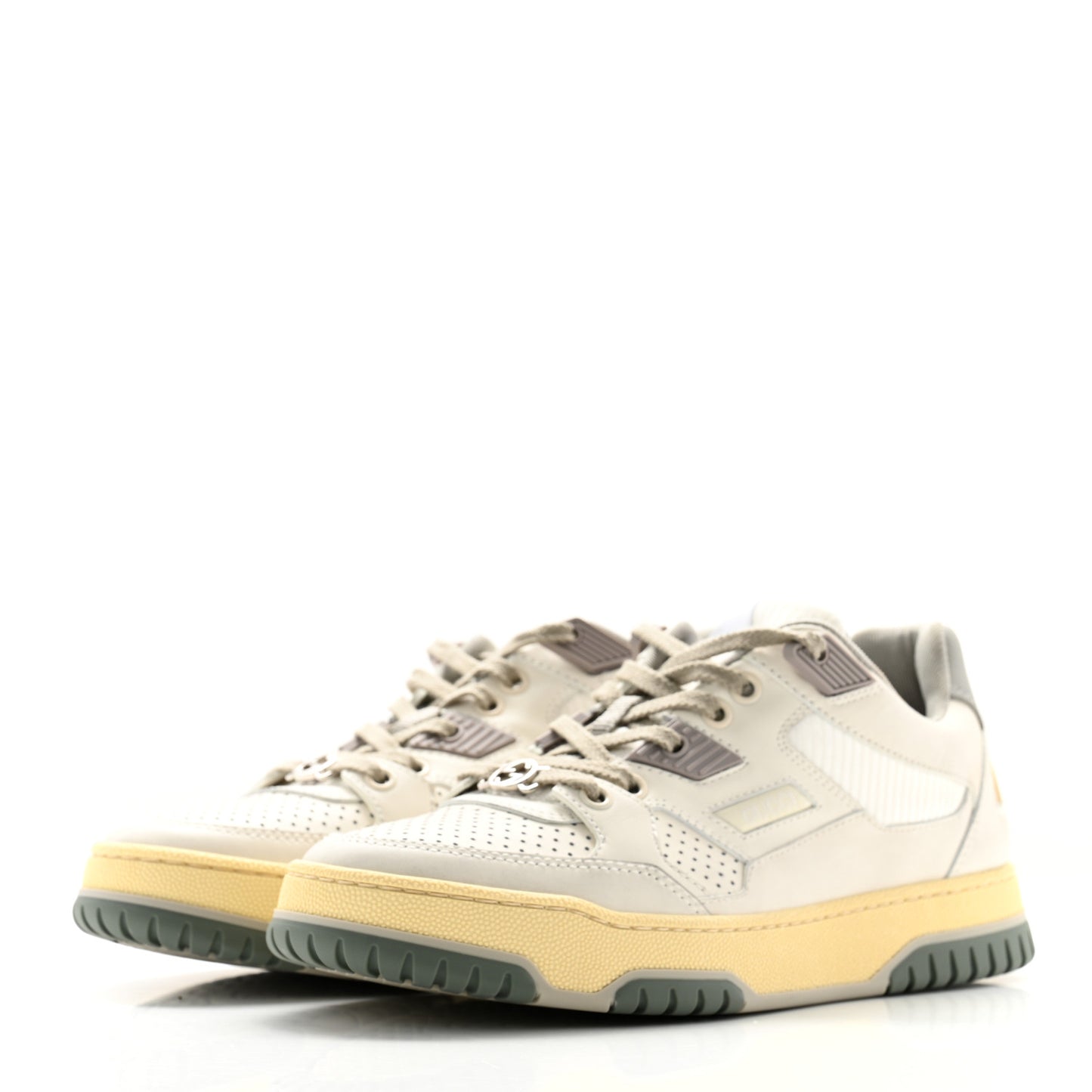 Calfskin Distressed Effect Womens Sneakers   37.5 Off White
