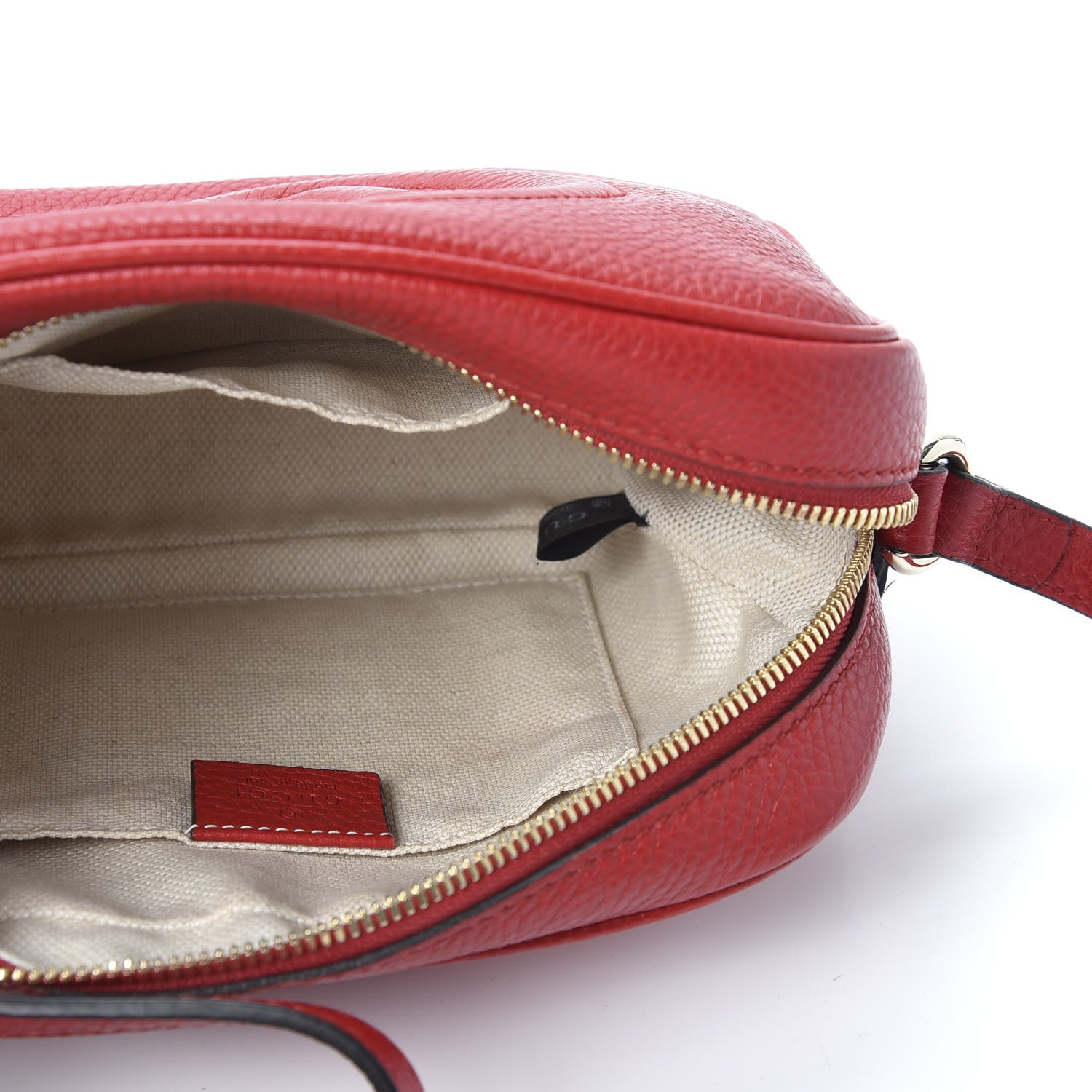 Gucci Pebbled Calfskin Small Soho Disco Bag Tabasco Red 4 of 9
